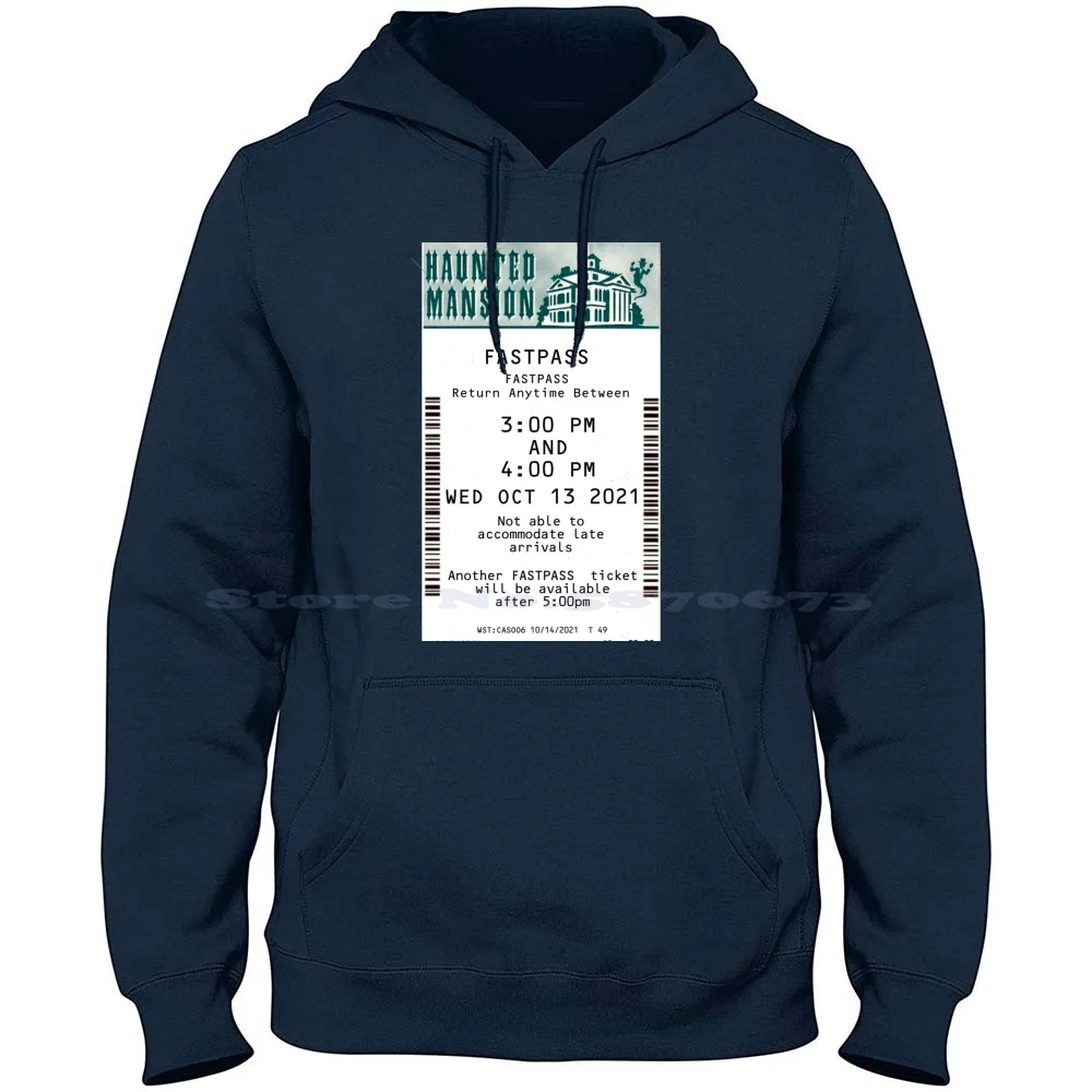 Haunted Mansion Fastpass October 2021 100% Cotton Hoodie T Shirt Fastpass Walt World Wdw Haunted Mansion Splash Mountain Dca