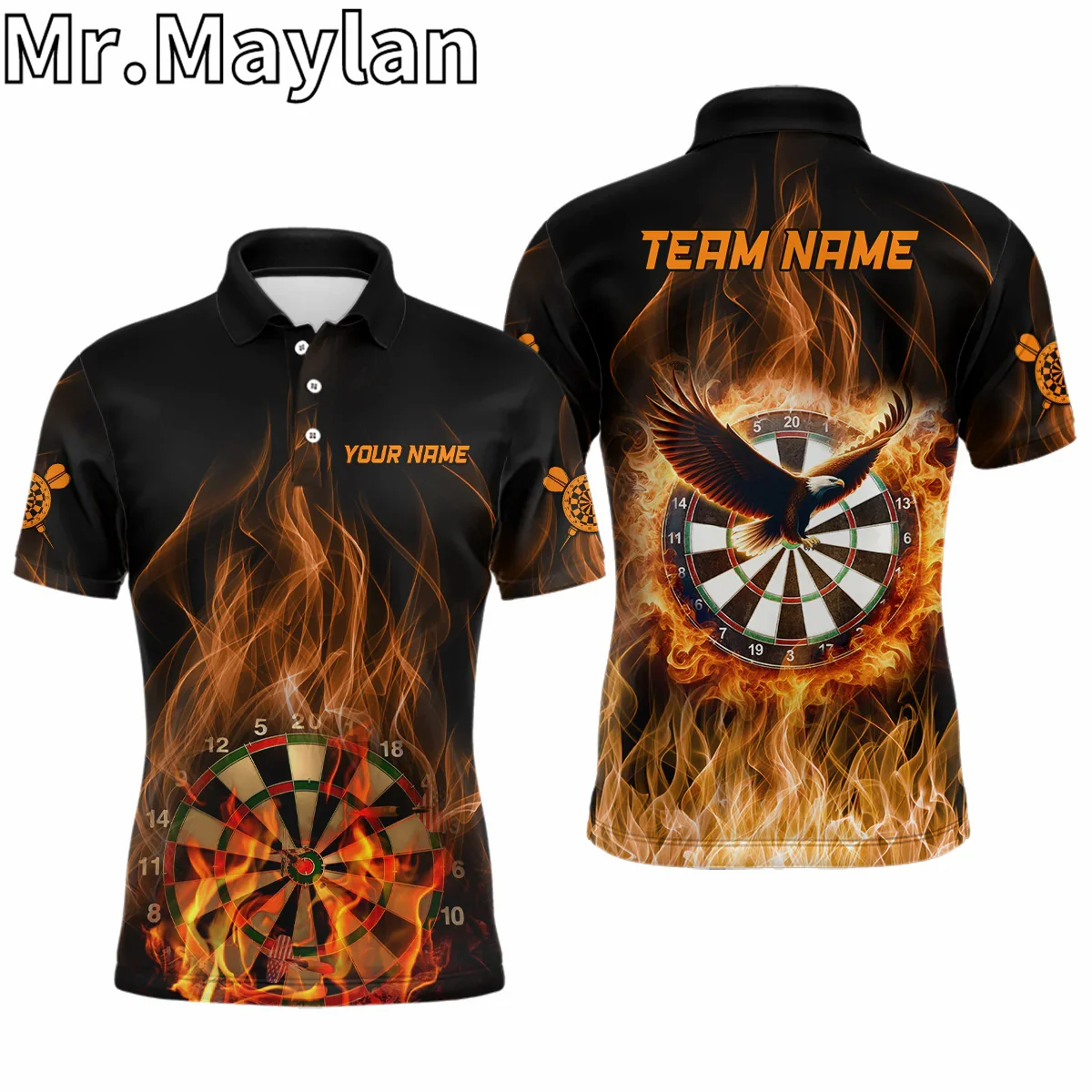 3D Personalized Name Red Black Mens Darts Polo Shirt Custom Name Cool Darts Team Jersey For Men And Women Gifts For Darts Lovers