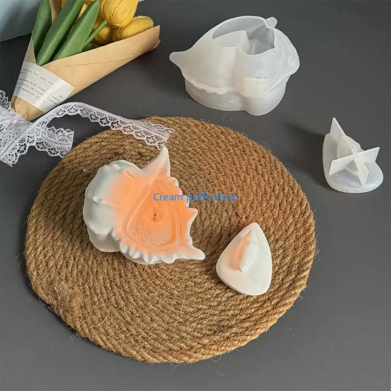 50LE Silicone Craft Mold Conch Storage Box Molds for Creating Containers and Organizers Great for Handmade Gifts