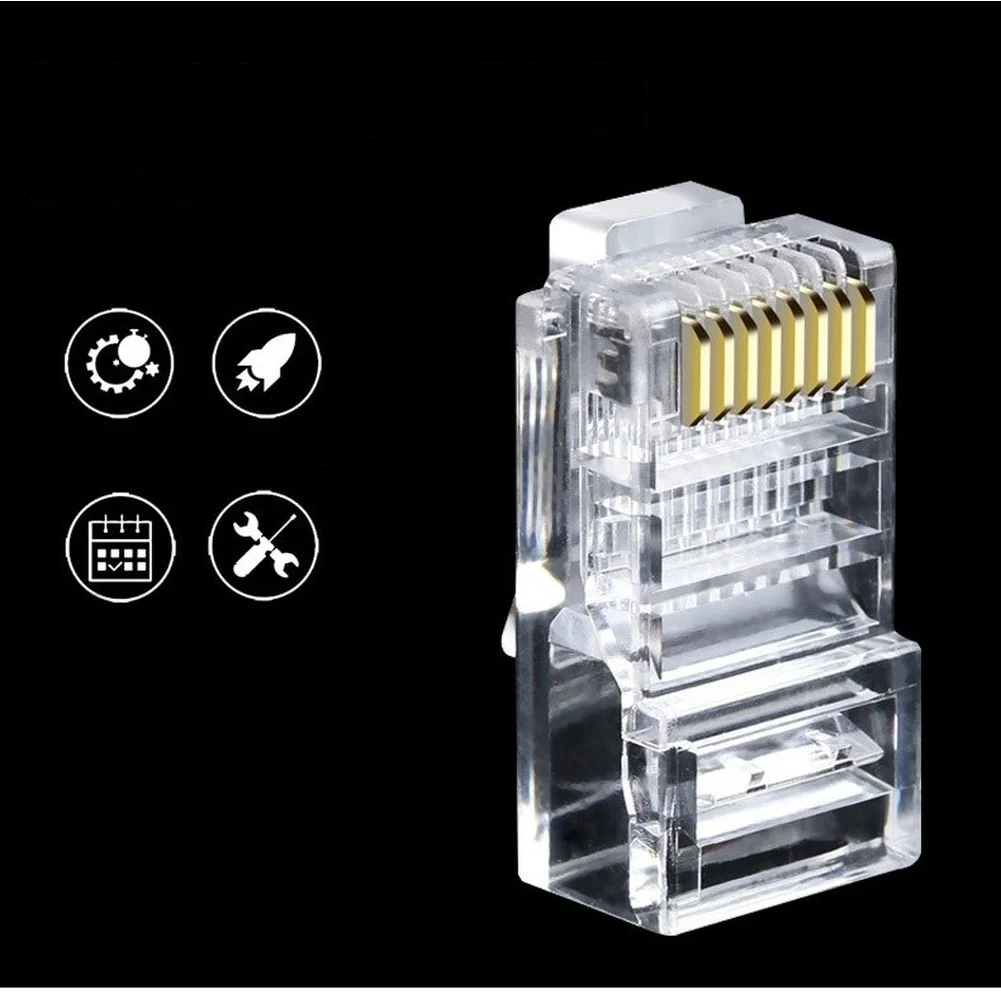 Gold Plated Connector For Networking Connector Pure Copper Network Head Cat6 Ethernet Connector Phosphor Bronze Contact