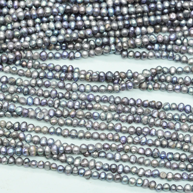 wholesale! 38pcs  The last batch of black 3-3.5MM Potato shaped freshwater pearls, loose beads 15