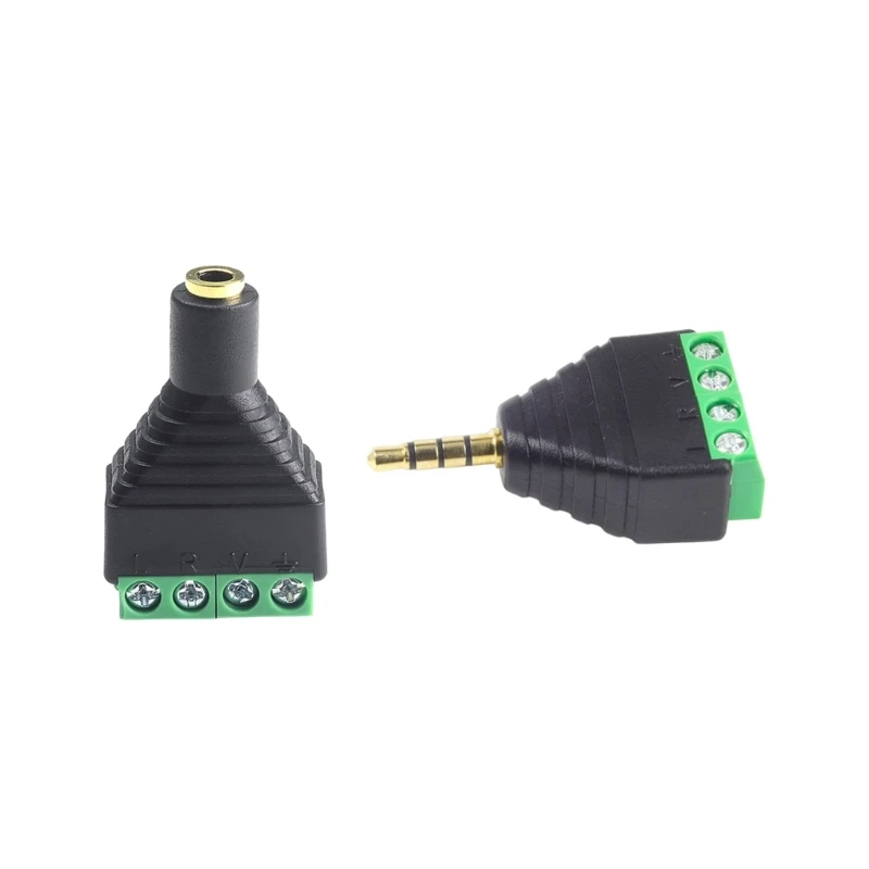 Earphone Audio Jack 3.5mm Connector Stereo Adapter 3.5mm 4 Pin Male/Female Plug to Screw Terminal Audio Stereo Plug