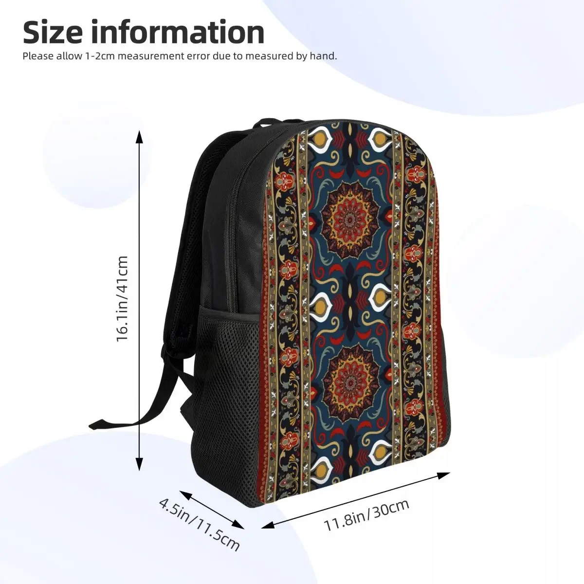 Ransel Mandala Suku Etnik Kustom untuk Anak Laki-laki Perempuan Tas Travel Perguruan Tinggi Sekolah Meditasi Yoga Aum Buddha Tas Buku Pria Wanita