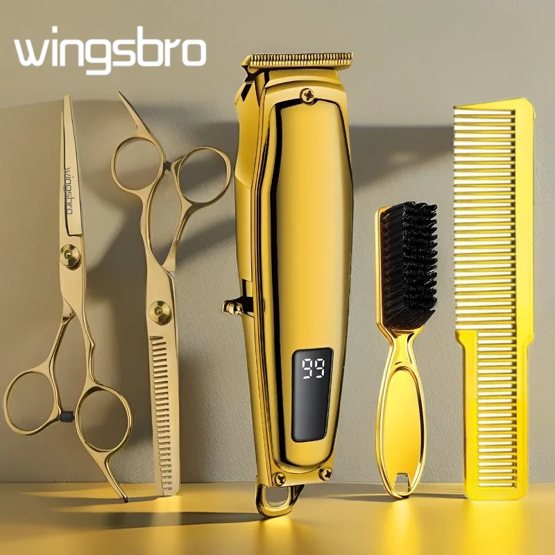 

USB Rechangeable Hair Clipper Professional Electric Hair Trimmer Kit With LED Screen Display Hair Cut Scissors For Men