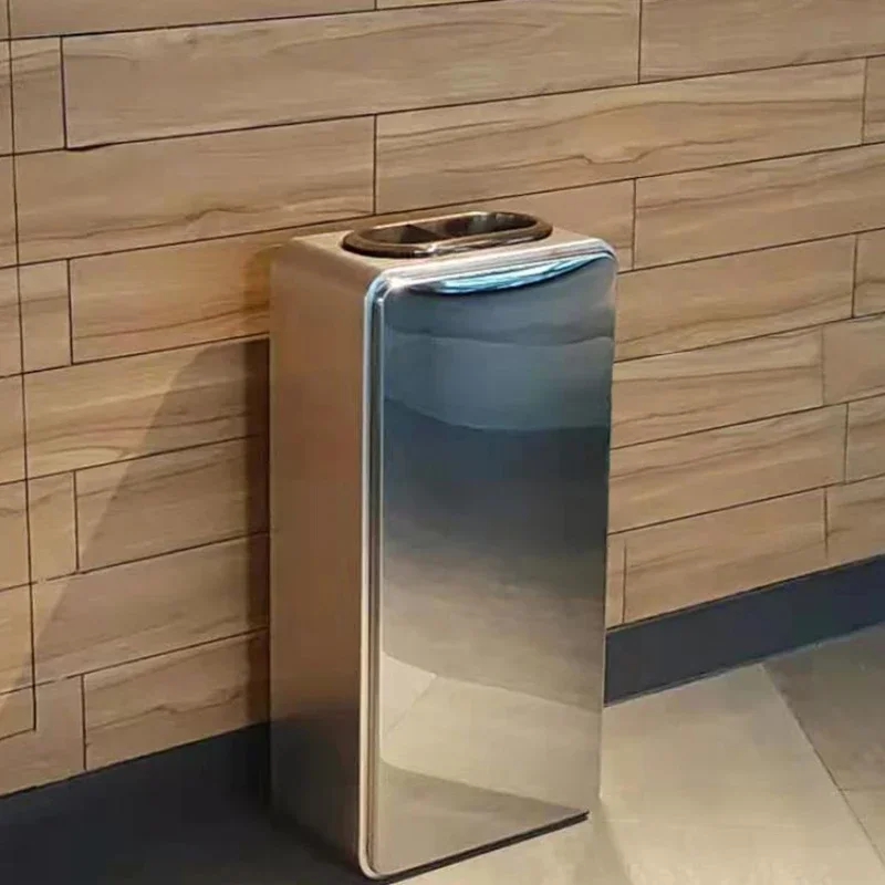 Hot SalesHotel Lobby Trash Can, Vertical Commercial, High-end Hotel Elevator Entrance, Corridor Aisle, Stainless Steel Luxury