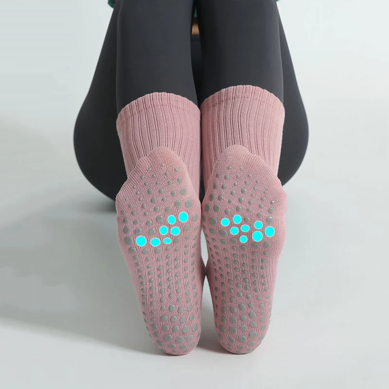 Professional Women Yoga Socks Cotton Mid-tube Non-slip Silicone Indoor Fitness Socks Floor Socks Dance Pilates Sports Socks image 5