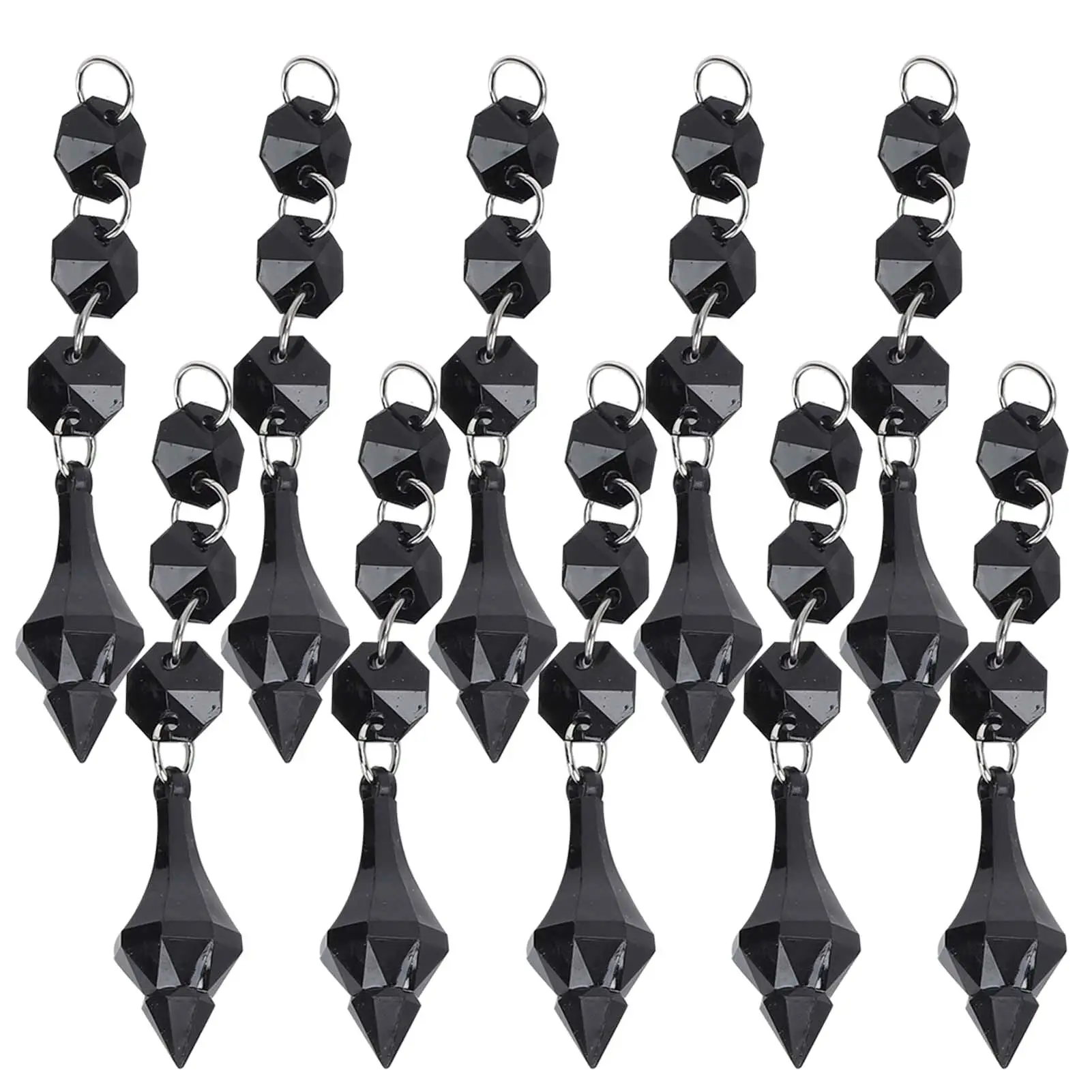 10Pcs Irregular Crystal Pendant Beads - Tapered Acrylic DIY Lamp Decor, Unique Ornaments in