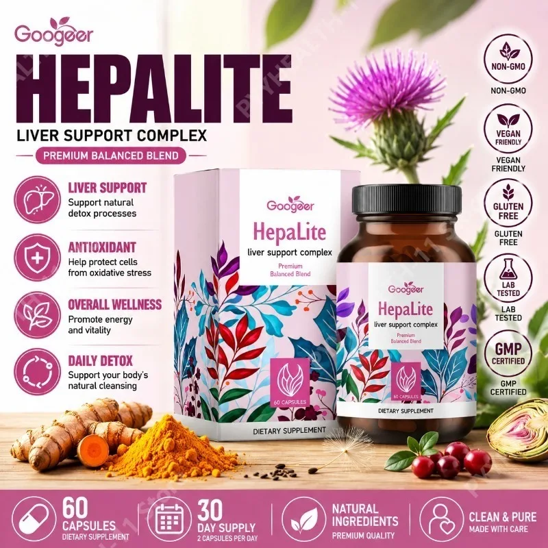 Milk Thistle Dandelion Root Artichoke Yellow Dock Chanca Piedra Supplement for Daily Wellness for Adults, 60 Capsules