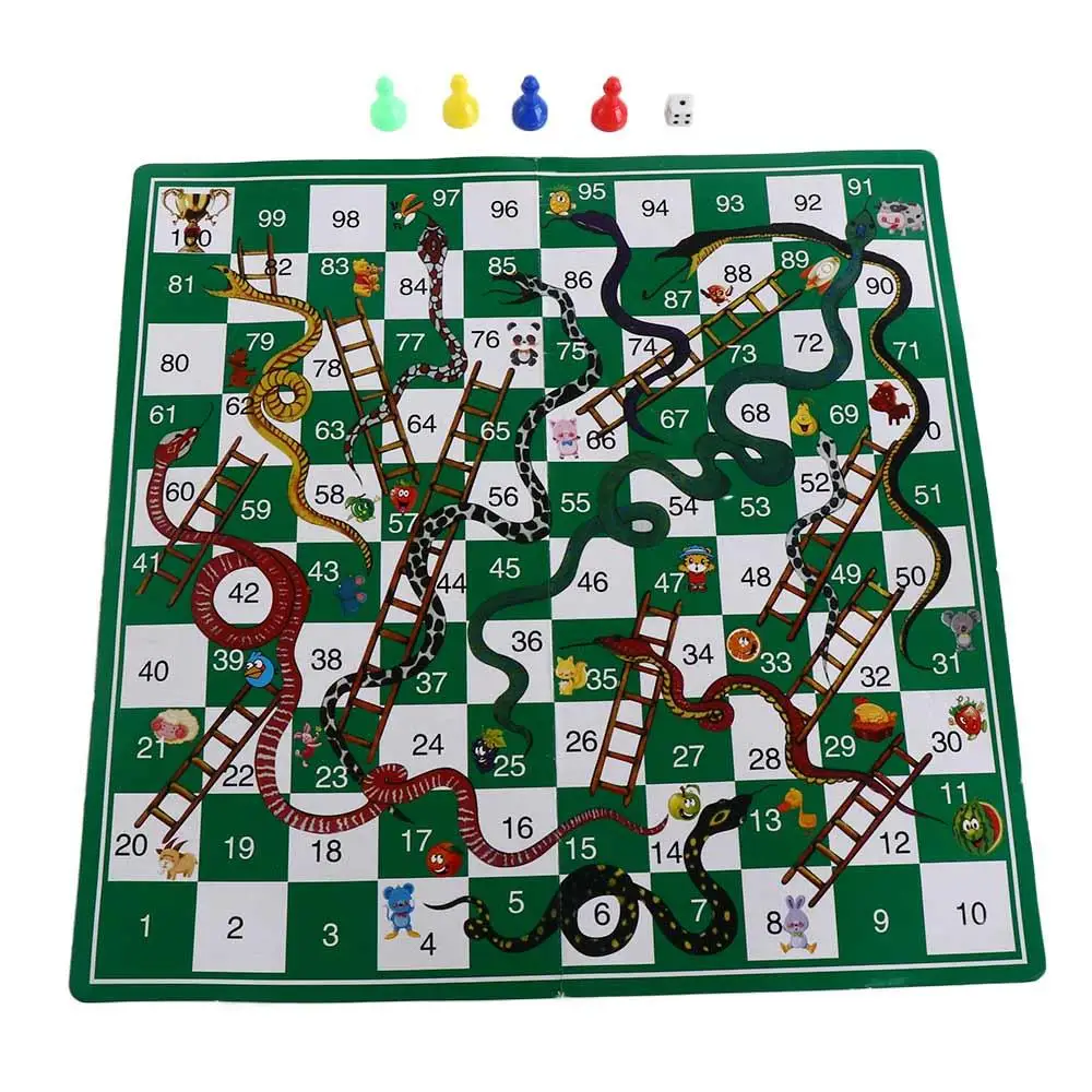 Puzzle game Flying Chess Board Snake Ladder Toys Family Board Game Portable Educational Plastic Family Playing