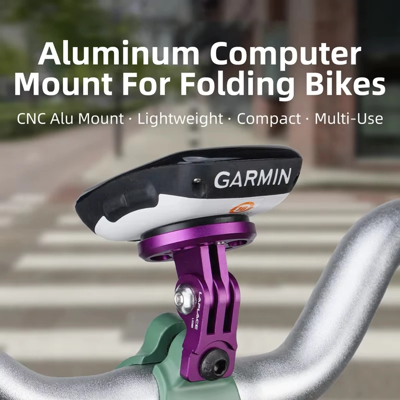 LAPLACE Fahrradcomputerhalterung für Brompton, integrierter GoPro-Kamerahalter und Vorderlichthalterung für XOSS Garmin Blackbird