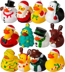 Kerst Rubber Eend Speelgoed Santa Elanden Sneeuwpop Kerst Eend Decor Voor Kid Xmas Winter Party Goodie Bag Stucking Filler Klaslokaal