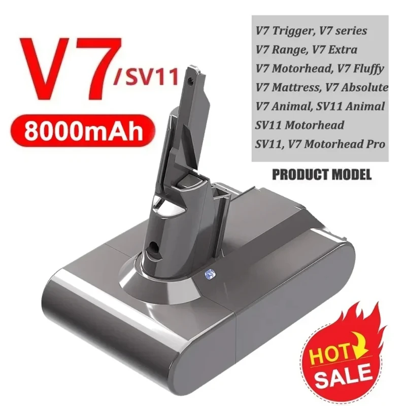 

New 8000mAh Battery for Dyson V7 Replace Battery DC58 DC59 DC61 DC62 DC72 DC74 SV11 SV10 SV12 SV14 SV15 Lithium-ion Battery