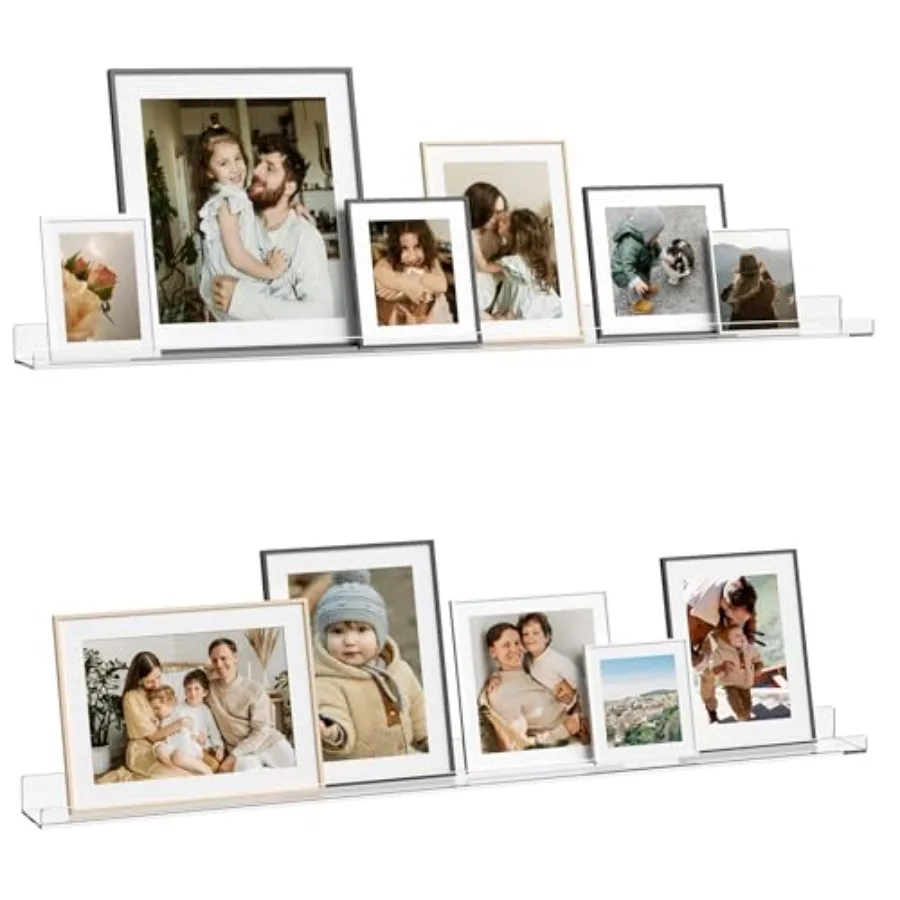 

Невидимая настенная плавающая книжная полка для детской комнаты, прозрачные акриловые полки для фигурок, 16-сантиметровые длинные большие полки для картин, S-размер