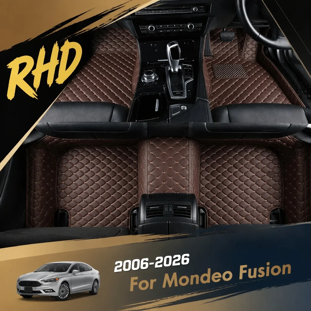 RHD Car Floor Mat for Ford Mondeo Fusion 2006-2026 Leather Carpet Foot Pad Car Accessories Car Interior Decor Styling