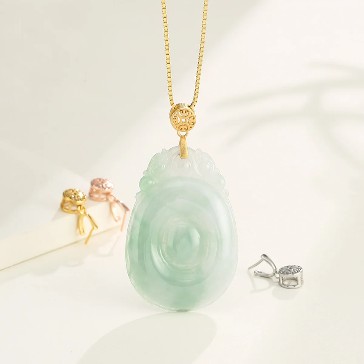2pcs/lot S925 Sterling Silver Pendant Buckle Jade Clip Buckle Necklace Safety Buckle DIY Handmade Jewelry Making Accessories