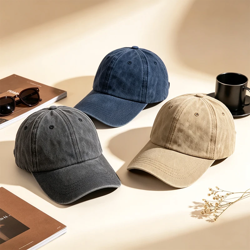 1/3Pcs Vintage Washed Baseball Cap Adjustable Unisex Dad Hat Soft Distressed Sun Hat for Women Men Outdoor Travel Daily Wear