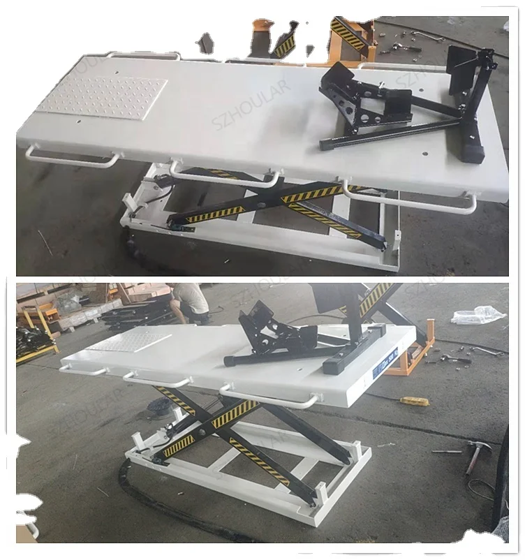 Hydraulic Electric Motorcycle Platform Lift Manual Scissor Lift Stand Portable Garage Workshop​