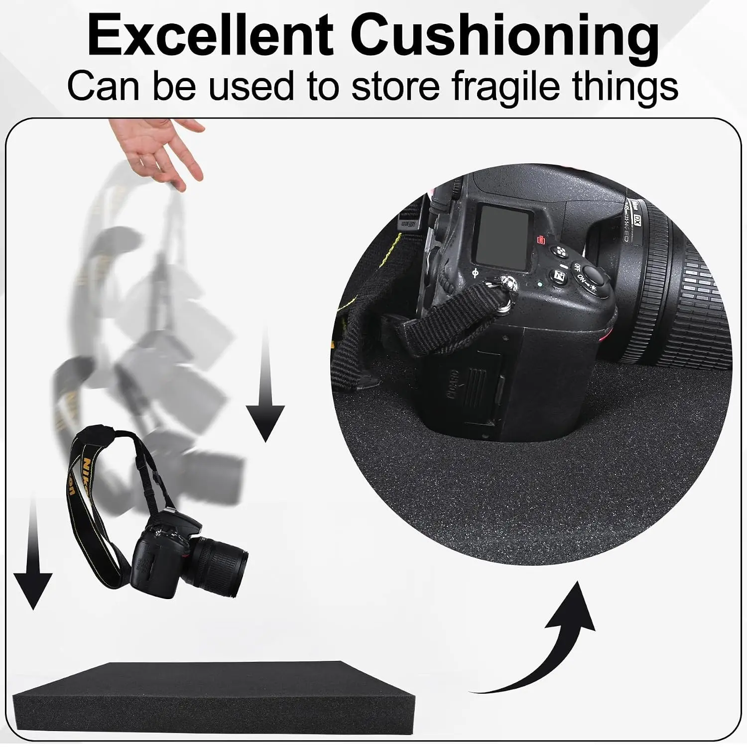 2Pcs 45x35cm High Density Foam Pad Toolbox Shock-Absorbing Sponge Sheet Hard Flight Case Shadow Foams Toolkit Tools Organizer
