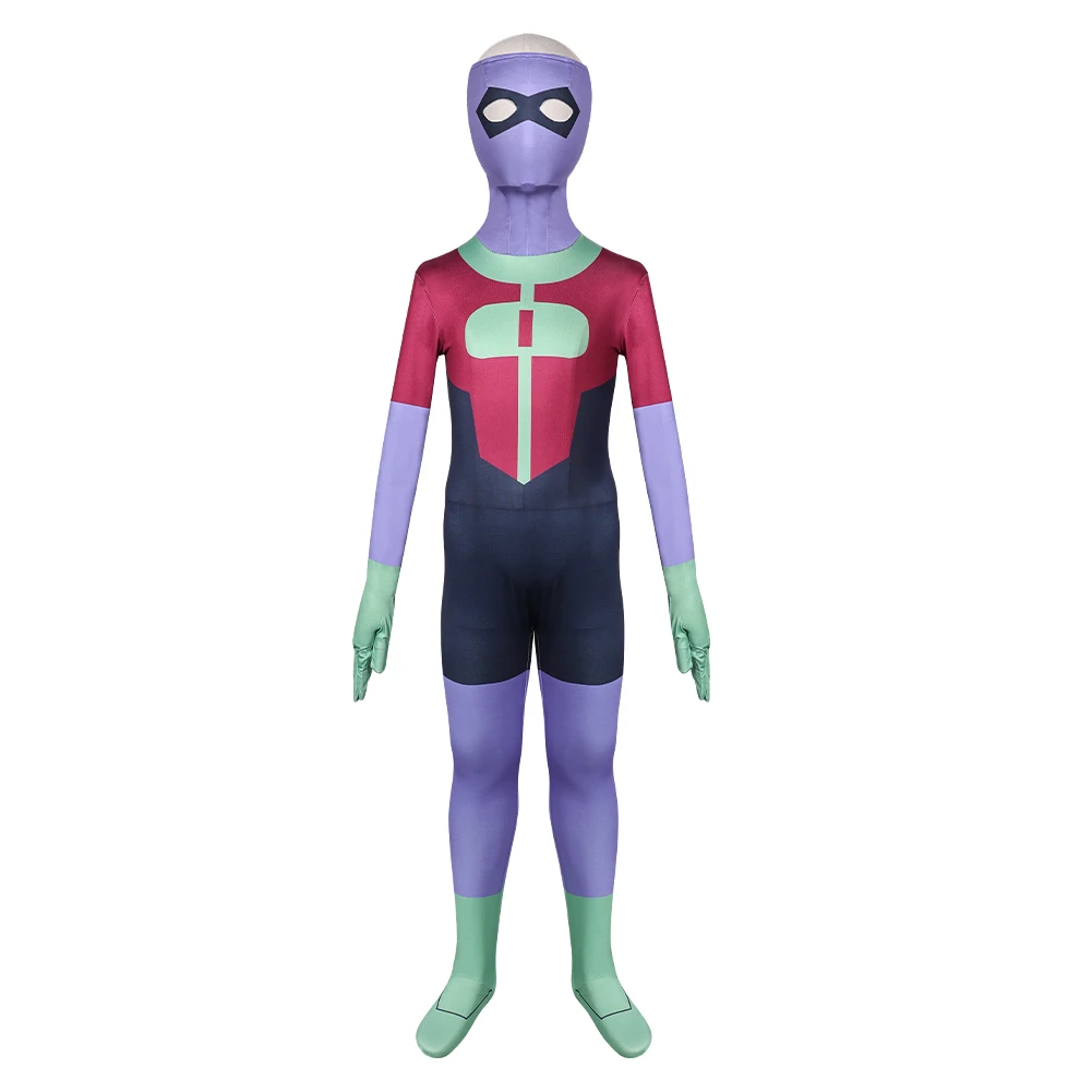 Kids Invincible Omni Man Cosplay Fantasia Costume Disguise for Children Zentai Jumpsuit Mask Suit Halloween Carnival Clothes