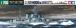 Tamiya 31806 1/700 Model Kit British Battlecruiser HMS Hood w/E Class Destroyer