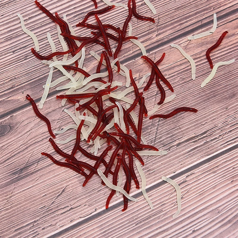 50 قطعة 35 مللي متر محاكاة دودة الأرض الاصطناعي الصيد إغراء معالجة الطعم الناعم