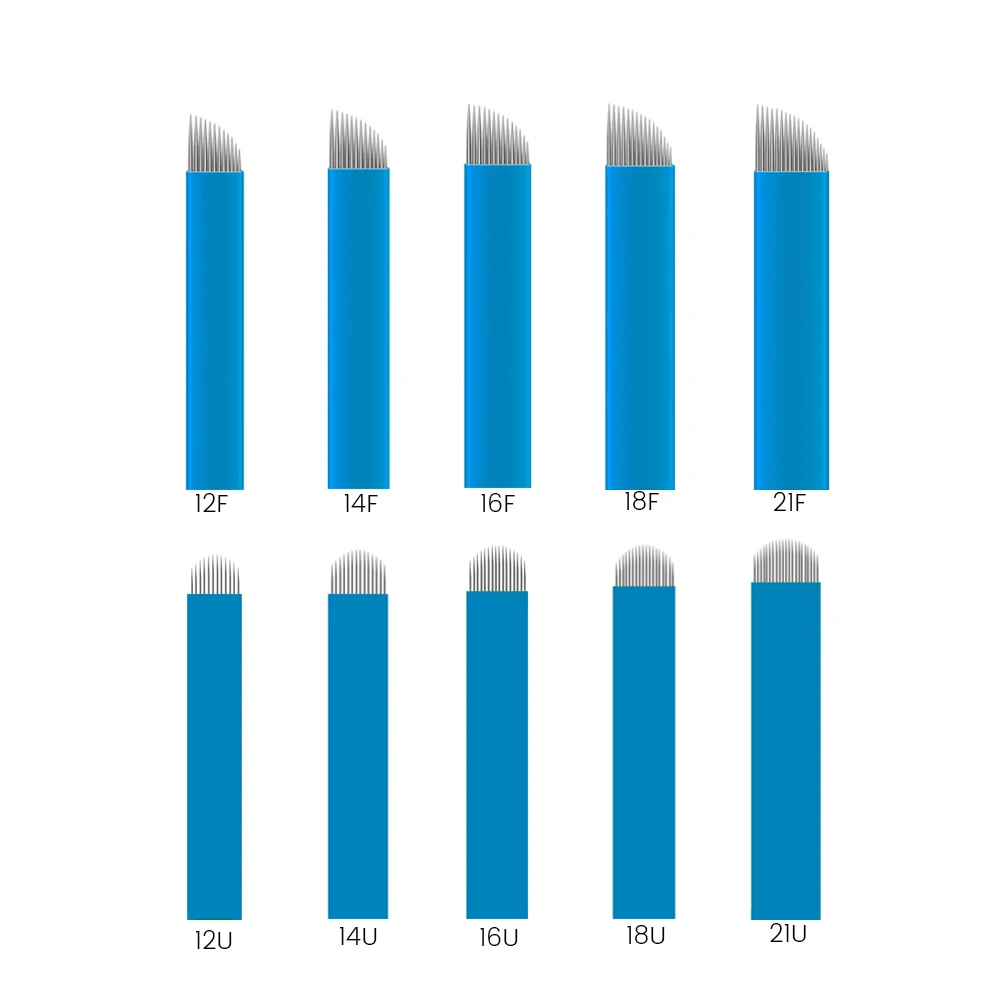 Nano cuchillas extremadamente delgadas de 0,18mm y 0,16mm, agujas de Microblading, pluma Manual de tatuaje, herramientas de microhoja con fecha Exp,
