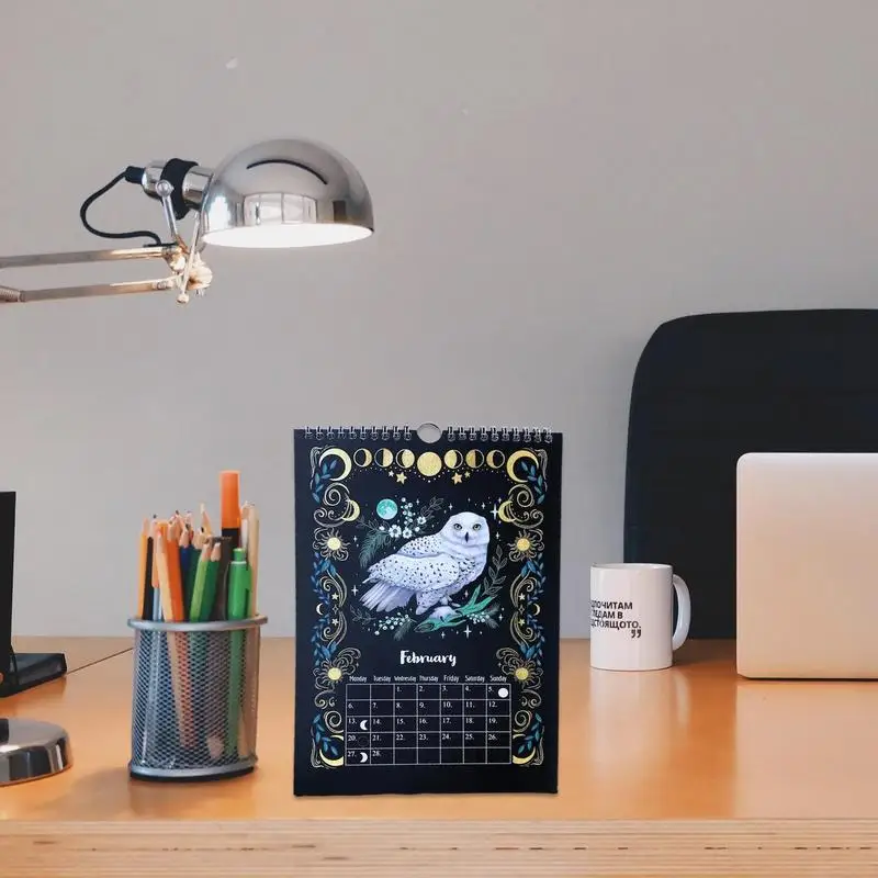 Creative Dark Forest Lunar Calendar 2023 Wall Calendar Diary Learning Work Daily Calendar Time Planning Wall Decor New Year Gift