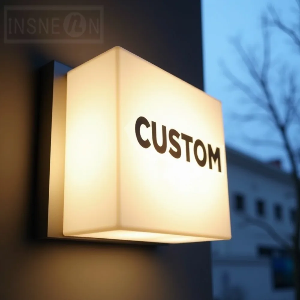 Custom LED Light Box for Outdoor Business Sign Waterproof Acrylic Storefront Signage Wall Mounted Display