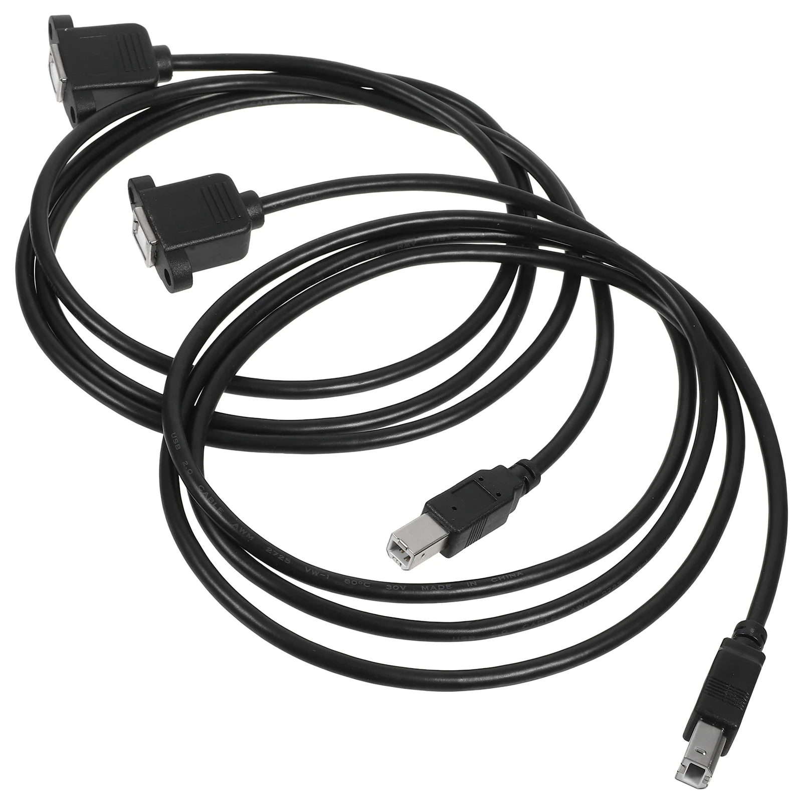 2 قطعة 1.5 متر كابل تمديد الطابعة مع ثقب المسمار أسود اللون الأسلاك النحاسية للطابعات الأم الدوارة مكتب الالكترونيات #4