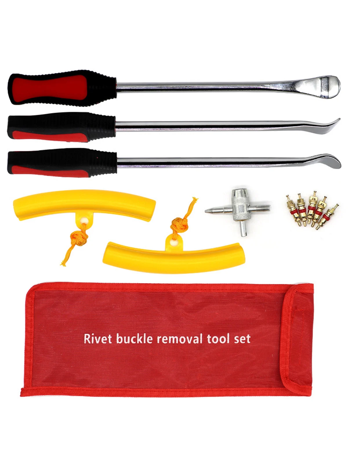 

Tire Lever Set Bike Motorcycle Tire Spoon Tyre Changing Tool Tire Removal Repair Tools with Rim Protectors Valve Cores