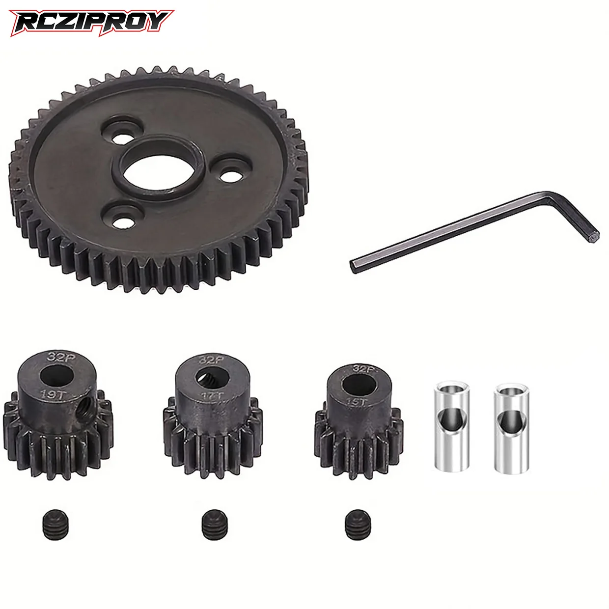 

RCZIPROY Traxxas slash 4x4 short card hard steel spur gear 54t with 15 / 17 / 19T motor teeth