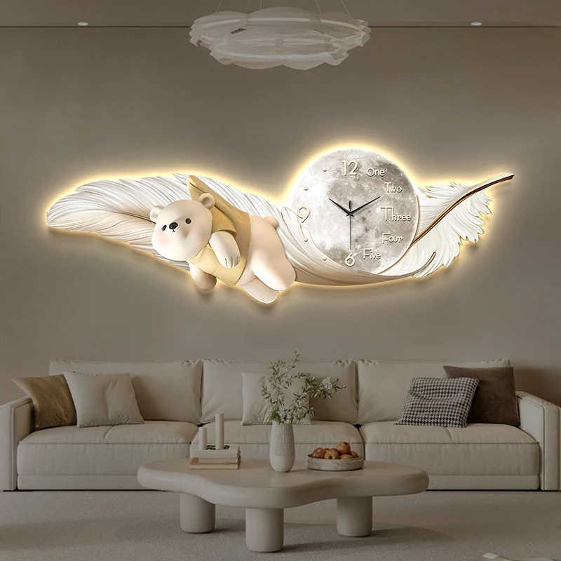 Luxury Large Wall Clock Temperature Date Europe Design House Clock Wall Digital cute Interior Kitchen Living Room Decoration