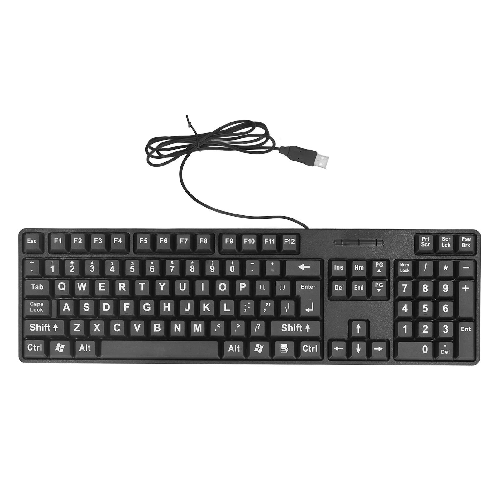 Wired Large Print Keyboard for Elderly 104 Keys Large Character Plug and Play USB Keyboard ABS Wired Keyboard For MC 689