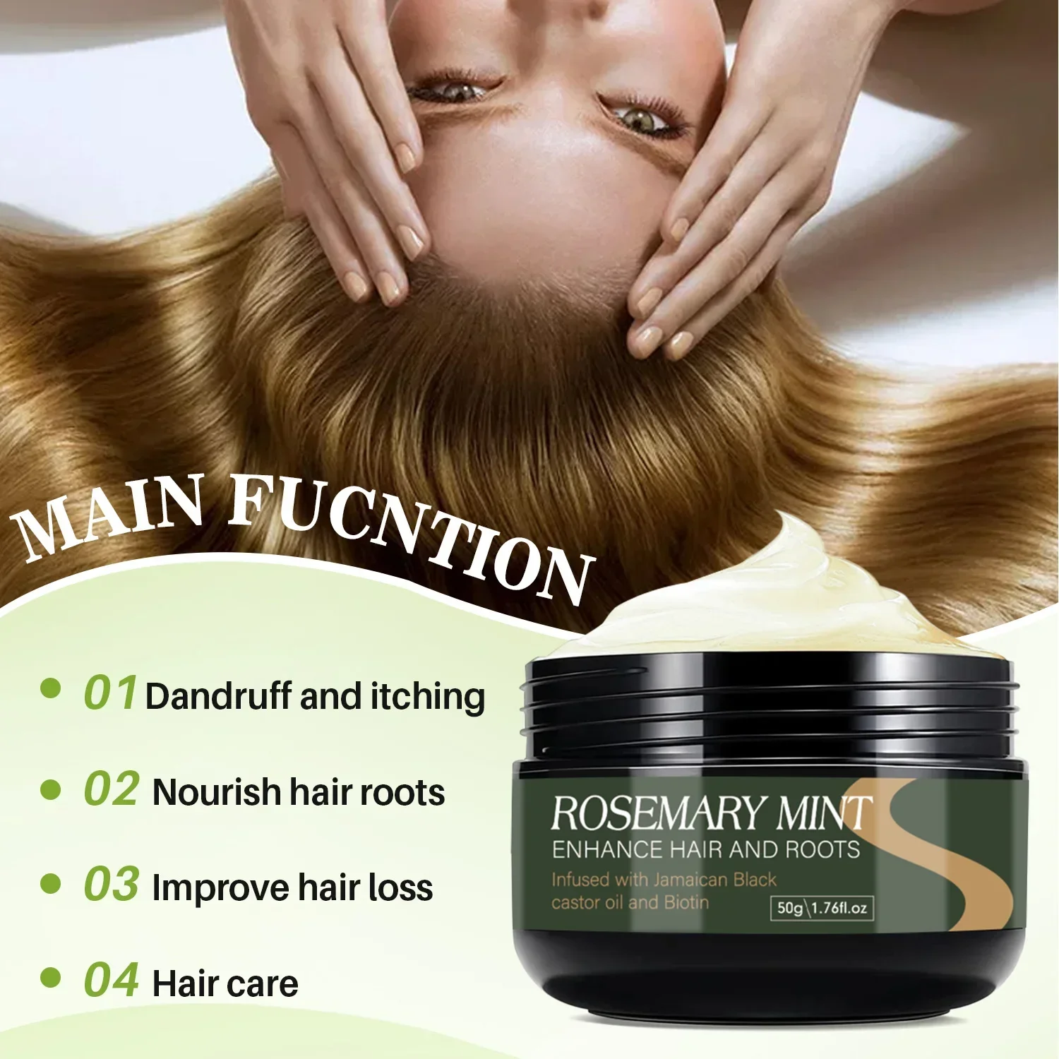 

Professional Repair Rosemary Hair Cream Prevent Dryness Split Ends Repair Damage Frizz Tangles 5 Seconds Soft Smooth Care