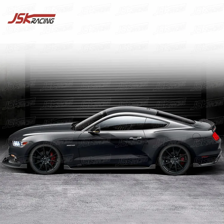 HENNES STYLE CARBON FIBER SIDE SKIRTS for 2015-2016 FORD MUSTANG GT
