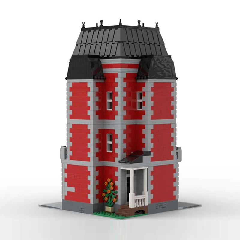 City Street View Model MOC Building Bricks Corner Mansion Manor Modular Technology Gifts Holiday Assemble Children Toys Suit