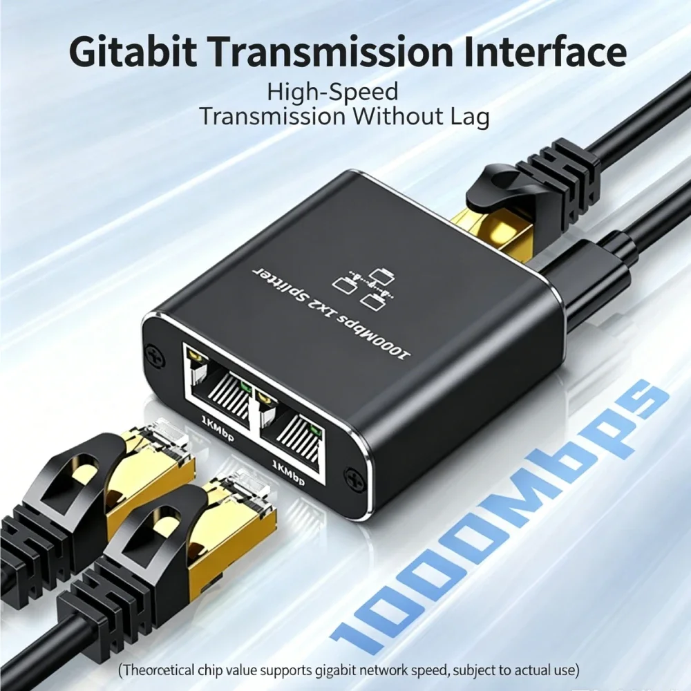 1000Mbps Gigabit Ethernet Switch RJ45 Splitter LAN Network Extension Adapter 1 to 2 Connector for PC Laptop Router TV Box