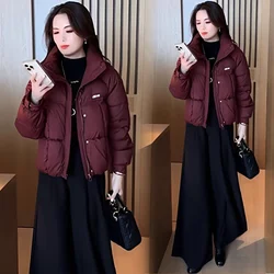 New Winter Jacket Women Parkas Thick Warm Cotton Padded Short Jacket Female Outerwear Loose Long Sleeve Waterproof Overcoat