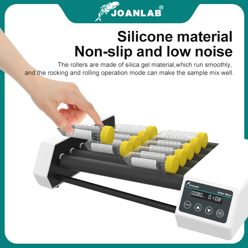 JOANLAB Mélangeur à rouleaux de sang Rotateur horizontal Équipement de laboratoire Mélangeur numérique réglable pour tubes de sang Vitesse 20~80rpm