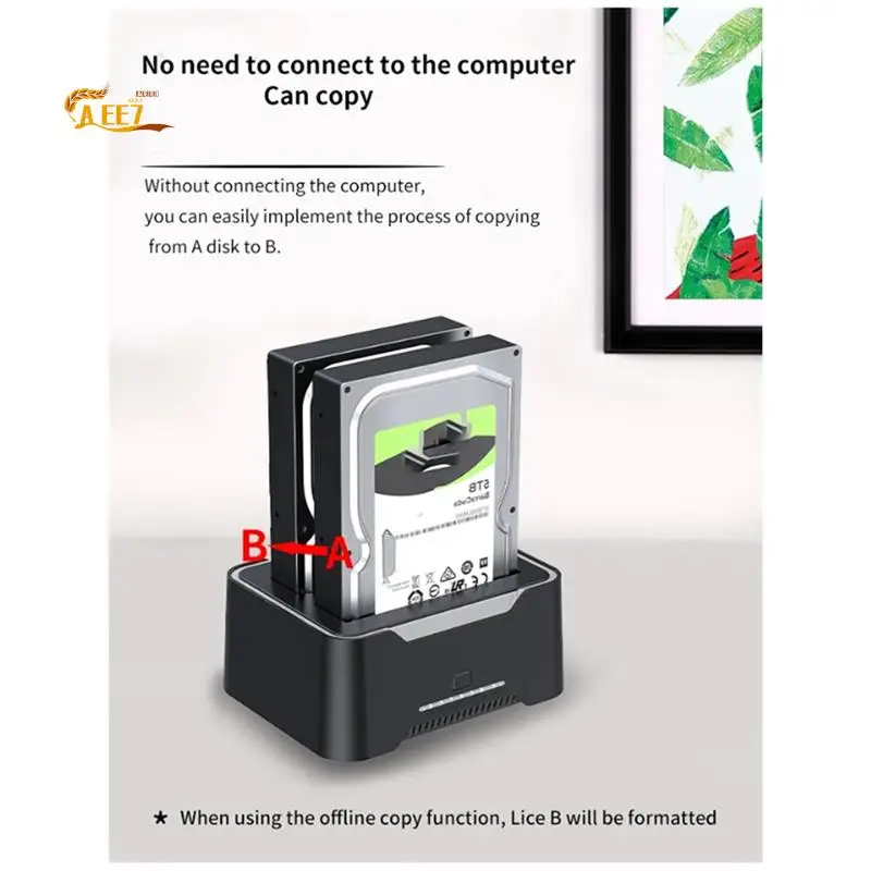 

AEE7-2.5/3.5 Последовательный порт Основание жесткого диска с двумя дисками USB3.0 Многофункциональная автономная копия База коробки мобильного жесткого диска