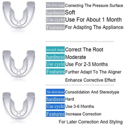 Sdottor 3 stadi dente in Silicone Set ortodontico invisibile apparecchio dentale fermo per denti paradenti bretelle vassoio per denti dente Ca