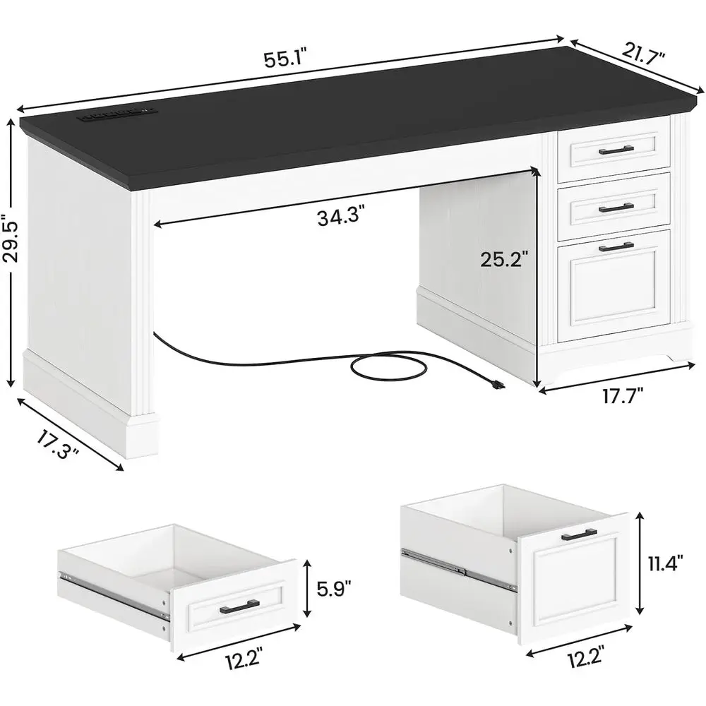 Oice Desk with 3 Ders, 55
