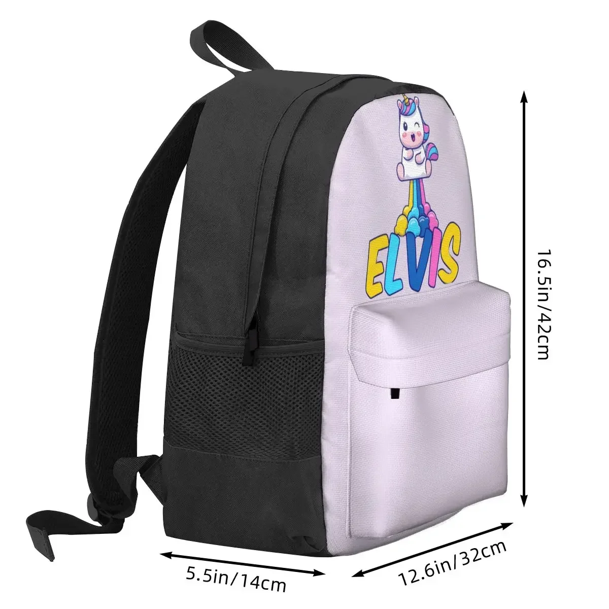 Unicorn Poop Rainbow Elvis Name Label Backpacks Bookbag Students School Bags Cartoon Kids Rucksack Travel Rucksack Shoulder Bag