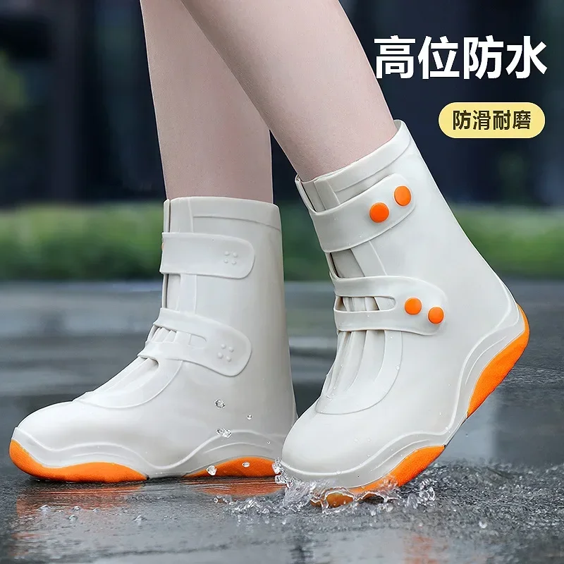 Couvre-chaussures imperméables en silicone pour femmes et enfants, bottes de pluie, vêtements d'extérieur, épais, résistant à l'usure, anti-alde, jour de pluie