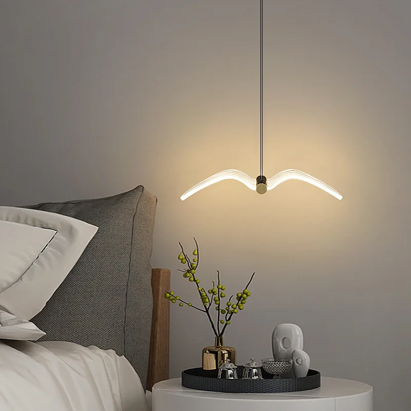 

Led Seagull Pendant Lights Bedroom Bedside Background Wall Hanging Lamps For Ceiling Creative Home Decor Suspension Luminaire