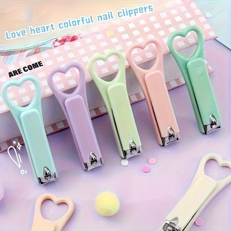 Cute Mini Love Nail Clippers Portable Foldable Pedicure & Manicure Tools for Men & Women - Beautiful Birthday & Party Gifts
