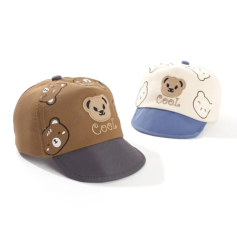 1 Baby-Sonnenhut, bezaubernde, leichte Baseballkappe mit weichem Rand für Säuglinge und Kleinkinder, niedliches Cartoon-Bären-Design – Detail 12