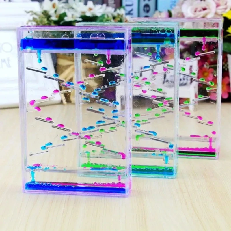 Hourglass Timer Mixed Color Two-color Oil Drop Ladder Liquid Water Oil Drop Creative Decoration Birthday Gift Timer Home Decor