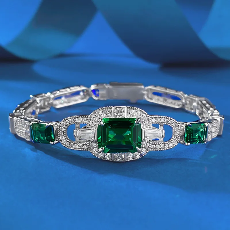 

Wings of Light Jewelry 2026 New 18K White Gold Emerald 8*10 Platinum PT950 Bracelet Temperament High-end Bracelet