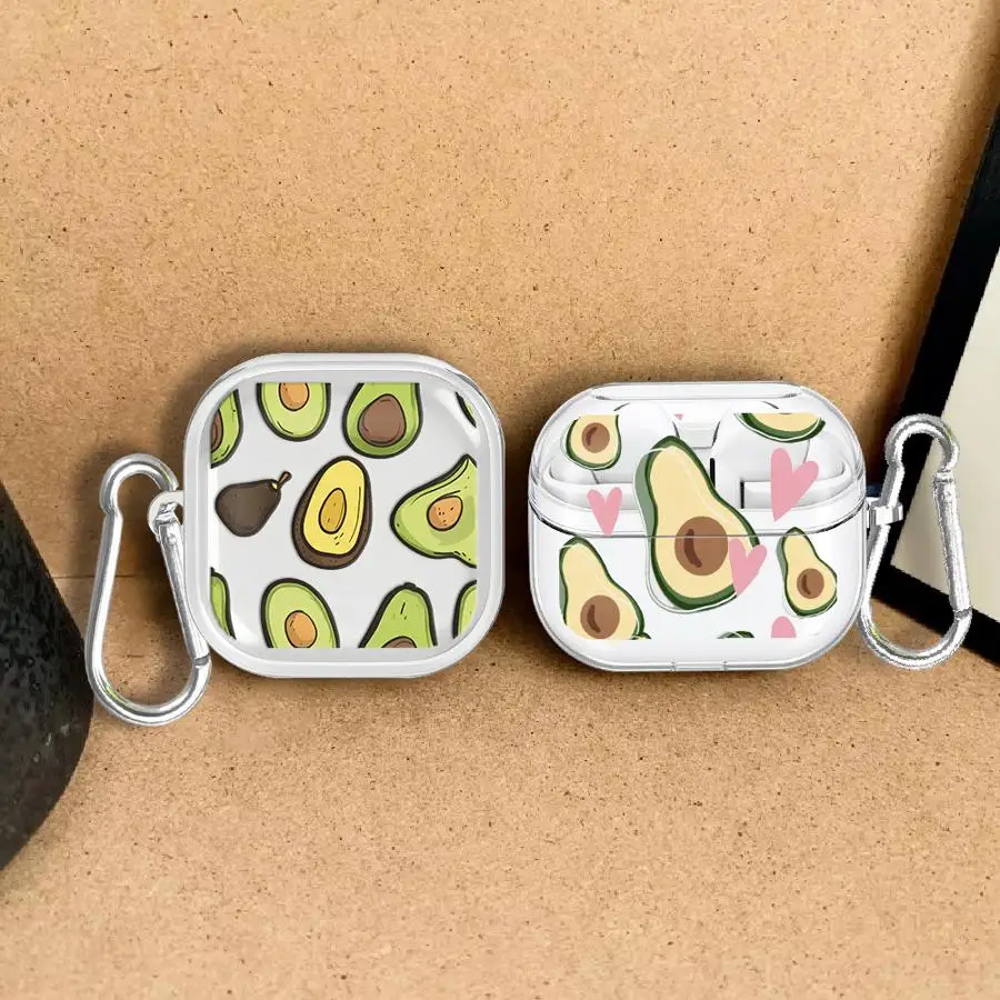 Avocado Fruit Clear Earphone Cases Cover Case For Samsung Galaxy Buds 2 Live 4 Pro 3 FE 4Pro 3Pro